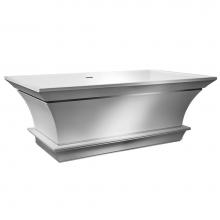 MTI Baths S137C-WH-MT - Intarcia Sculpturestone Freestanding W/Inverted Pedestal Soaker - Matte White (67X40)