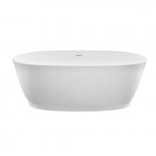 MTI Baths S140BF-WH-MT - Elena Sculpturestone Freestanding Flat Rim W/Pedestal  Soaker - Matte White (66X31.75)