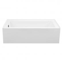 MTI Baths AESM154-WH-LH - Cameron 4 Acrylic Cxl Integral Skirted Lh Drain Air Bath Elite/Stream  - White (60X30.5)