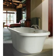 MTI Baths S182SLC - 71X35 White Freestanding Soaker Without Pedestal Melinda 6 With Chrome Slotted Overflow