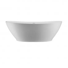 MTI Baths S193-WH-MT - Elise Sculpturestone Freestanding Integral Pedestal Soaker - Matte White (72.875X37)