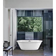 MTI Baths S225SLC - 72X36 White Freestanding Soaking Tub New Yorker 10 With Chrome Slotted Overflow