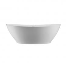 MTI Baths AST235-WH-MT - Elise Sculpturestone Freestanding Integral Pedestal Air Bath - Matte White (73.25X42.5)