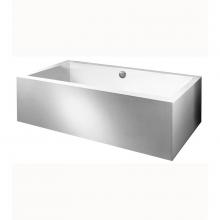 MTI Baths AST239A + SCULPT 1 - Andrea 28 Sculpted Finish With Air Massage 66X30 1-Sides White