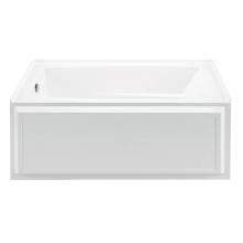 MTI Baths AE80-BI-LH - WYNDHAM 5 ACRYLIC CXL ALCOVE INTEGRAL SKIRTED LH AIR BATH ELITE - BISCUIT (59.75X32)