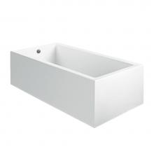 MTI Baths AST94ASCULPT1 - 66X36 Sculpted 1 Side White Air Bath Andrea 4A