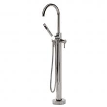 MTI Baths FILLBN - FLOOR-MOUNTED HIGH-FLOW TUB FILLER - BRUSHED NICKEL
