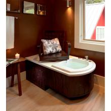 MTI Baths MTLS120JPCLV-BO - Bone Round Front Jentle Ped W/Cleaning System And Chrome Valve