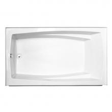 MTI Baths MBAIS7242-WH-LH - 72X42 White Left Hand Drain Integral Skirted Air Bath W/ Integral Tile Flange-Basics