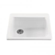 MTI Baths MBKS40-WH - 25X22 WHITE SINGLE BOWL BASICS SINK-SIMPLICITY