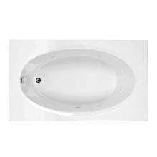MTI Baths MBSRO7142E-WH - 71X42 White End Drain Soaking Bath-Basics
