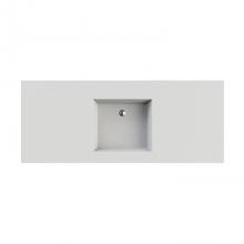 MTI Baths C801S68-WH-GL - Petra 1 Sculpturestone Counter Sink Single Bowl Up To 68''- Gloss White