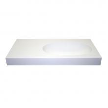 MTI Baths MTCS736-WH-MT-LH - Akana 2 Sculpturestone Semi-Recessed - Left Hand - Matte White (36X18.5)