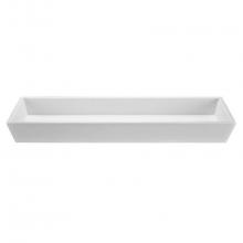 MTI Baths MTCS743GL-WH - Petra 6 Sculpturestone Vessel Dual Drain - Gloss White (47.5X14.125)