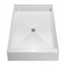 MTI Baths SB3660-BI - 3660 Acrylic Cxl Center Drain 36'' Threshold 3-Sided Integral Tile Flange - Biscuit