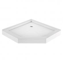 MTI Baths SB48NA-BO - 48X48 Neo Angle Bone Center Drain Shower Base W/ 2-Sided Integral Tile Flange