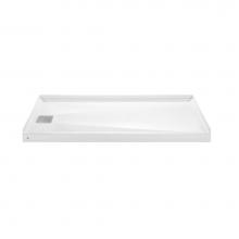 MTI Baths SB6032SHDWHLH - 6032 Acrylic Cxl Lh Drain  60'' Threshold 3-Sided Integral Tile Flange - White