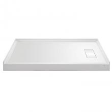 MTI Baths SBDM6036SOHD-RH-WH - 6036 Dolomatte Singe Rh Hidden Drain 3-Sided Integral Tile Flange - White
