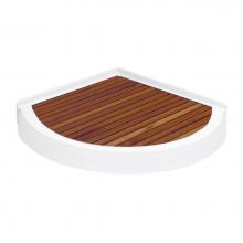 MTI Baths TK-36CT - TEAK SHOWER TRAY FOR MTSB-36CT CURVED FRONT