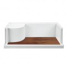 MTI Baths TK-6030SEATED - TEAK SHOWER TRAY FOR MTSB-6030 SEATED END DRAIN