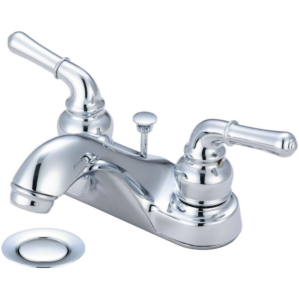 LAV-4'' TWO LVR HDL W/BRASS POP-UP DRAIN B-PACK-CP