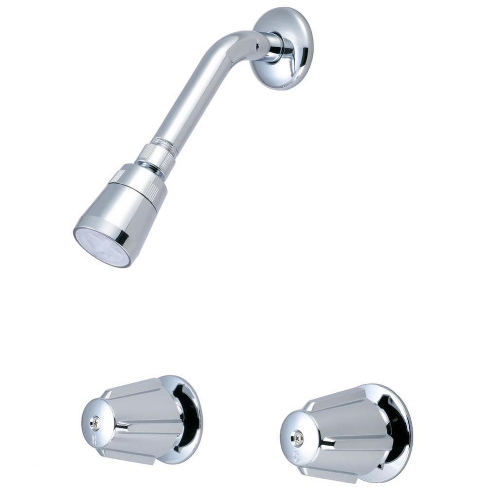 SHOWER SET-8'' TWO METAL ROUND HDL SINGLE FUNC SHWR-CP