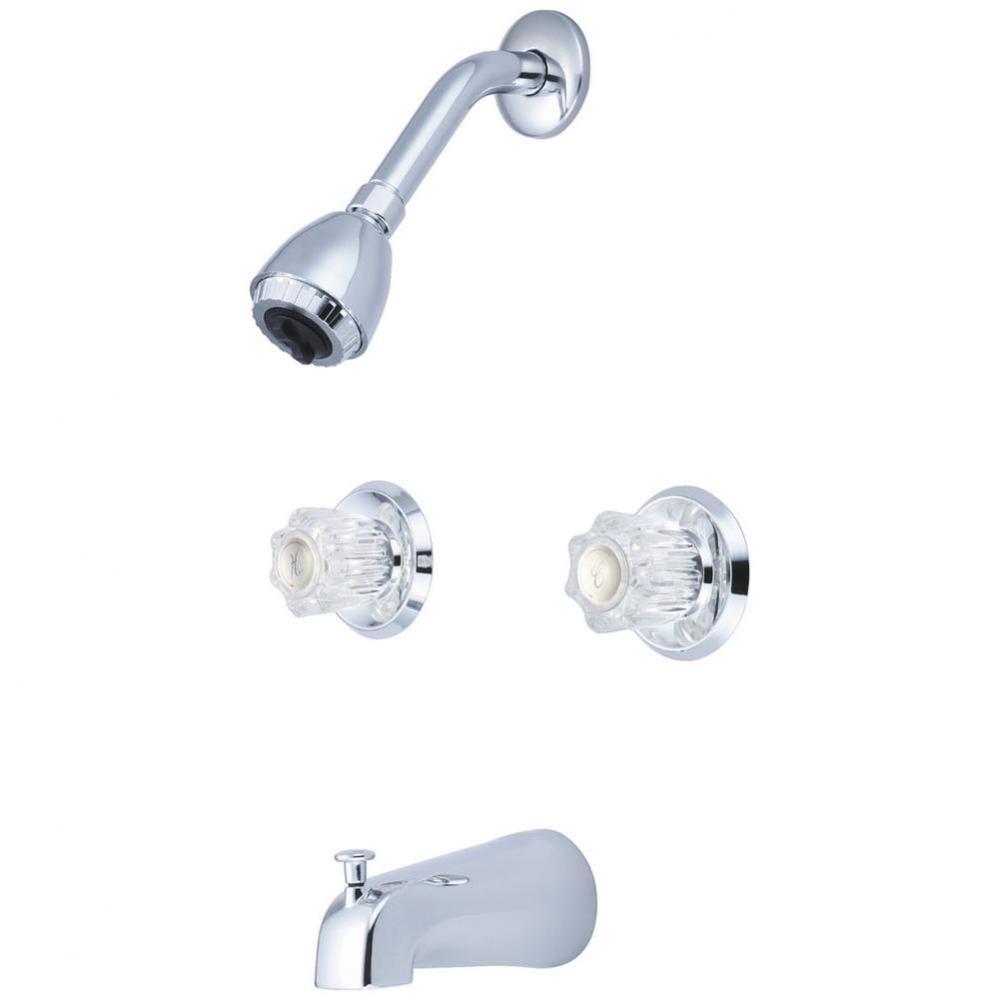 TUB and SHWR SET-8'' TWO ACRYLIC ROUND HDL 1/2'' IPS DVR TUB SPT SINGLE FUNC S