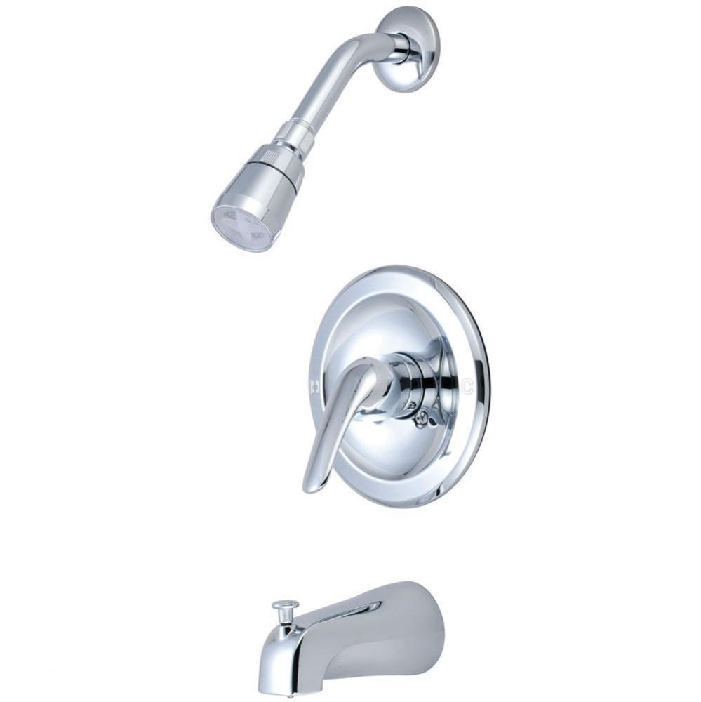 TUB and SHWR SET-SINGLE METAL LVR HDL 1/2'' IPS DVR TUB SPT SINGLE FUNC SHWR-CP