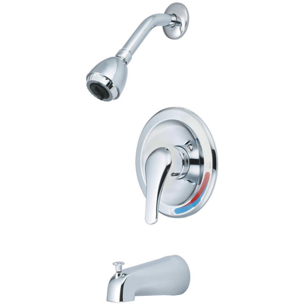 TUB and SHWR TRIM SET-METAL LVR HDL COMBO DVR TUB SPT SINGLE FUNC SHWR-CP