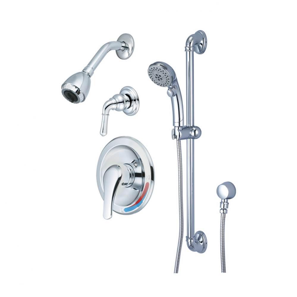 SHOWER TRIM SET-METAL LVR HDL DVR VLV TRIM SHWR W/HANDHELD SET-CP