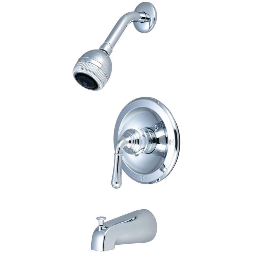 TUB and SHWR TRIM SET-LVR HDL COMBO DVR TUB SPT THREE FUNC PULSATING SHWR-CP