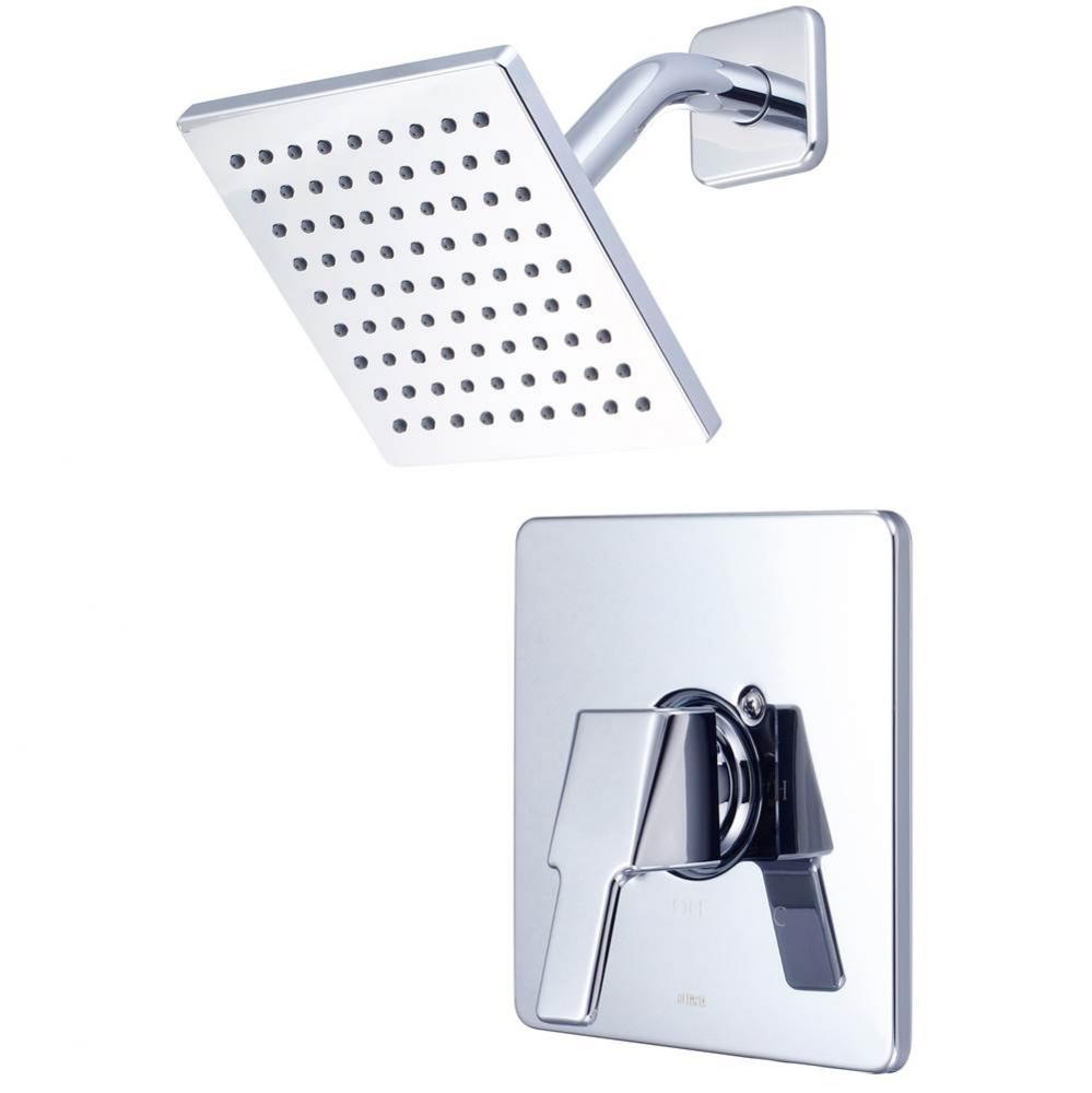 SHOWER TRIM SET-LVR HDL SINGLE FUNC 6'' SQUARE SHWR-CP