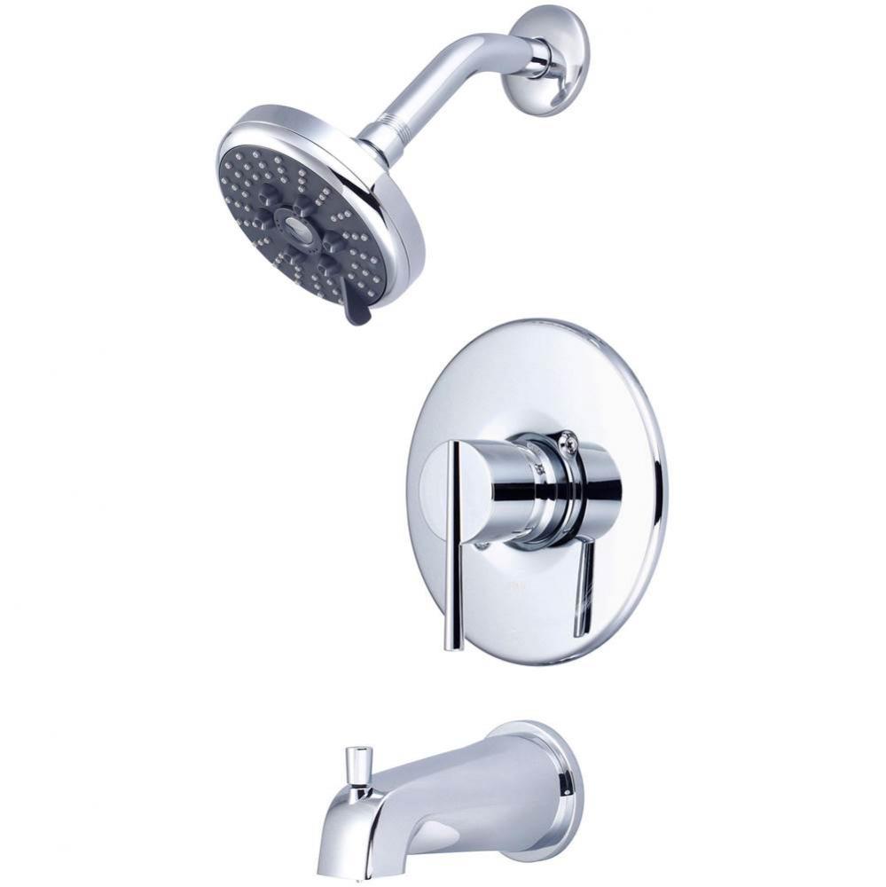 TUB and SHWR TRIM SET-LVR HDL COMBO DVR TUB SPT W/ESCUTCHEON THREE FUNC SHWR-CP