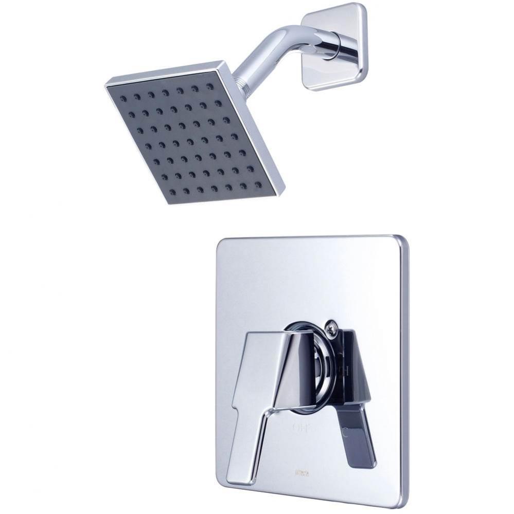 SHOWER TRIM SET-LVR HDL SINGLE FUNC 4'' SQUARE SHWR-CP