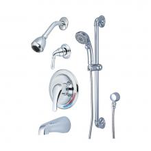 Olympia T-2300-ADA - TUB and SHWR TRIM SET-METAL LVR HDL DVR VLV TRIM COMBO DVR TUB SPT SHWR W/HANDHELD SET-CP