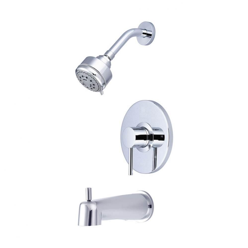 Tub and Shower Trim Set-Motegi Lever Handle Combo Diverter Spout Five Func Shower 1.5 Gpm-CP