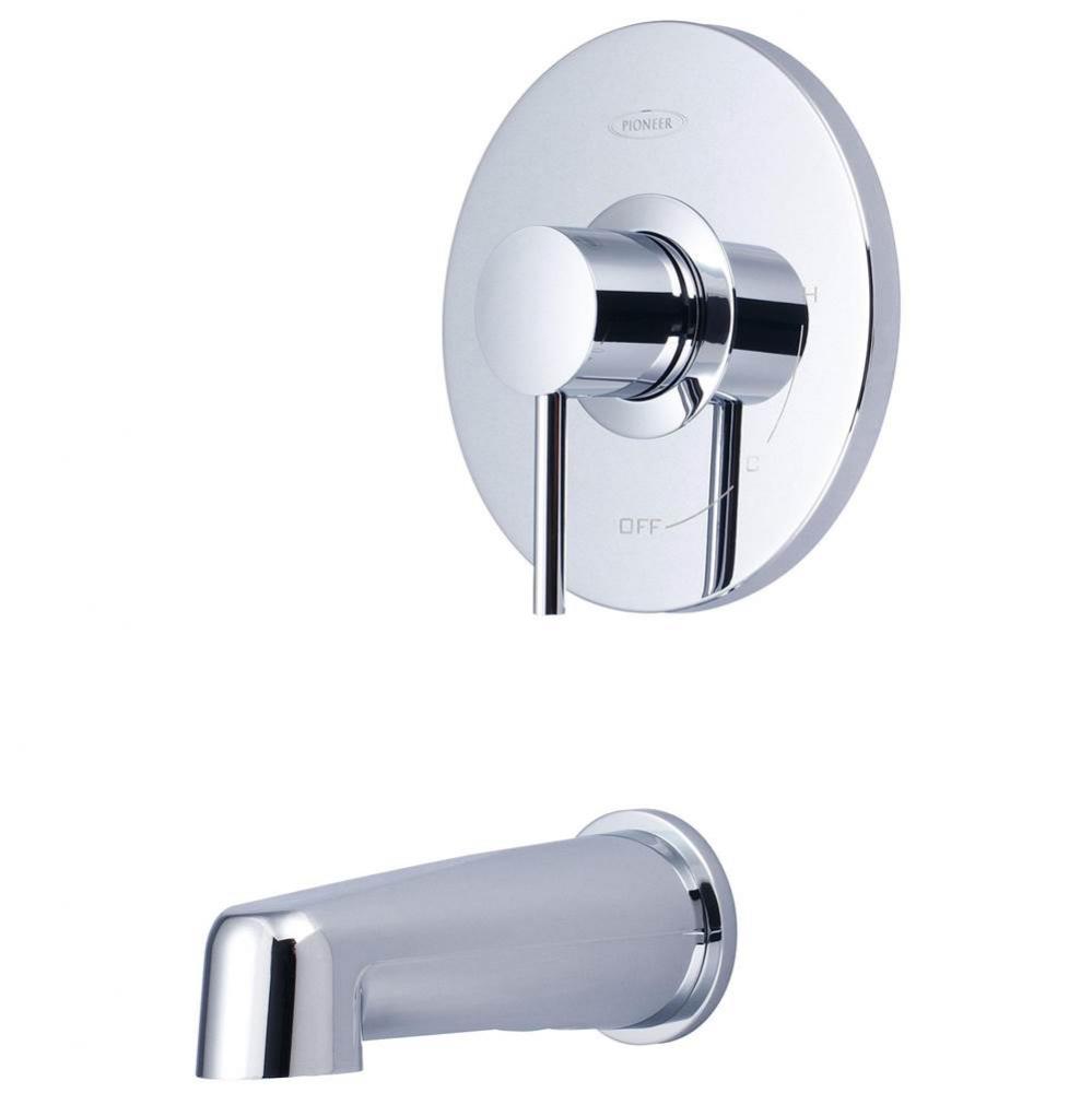 Tub Trim Set-Motegi Lever Handle Combo Tub Spout-CP