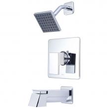 Pioneer T-4MO110 - Tub and Shower Trim Set-Mod Lever Handle Extended Combo Diverter Tub Spout 4'' Square Sh