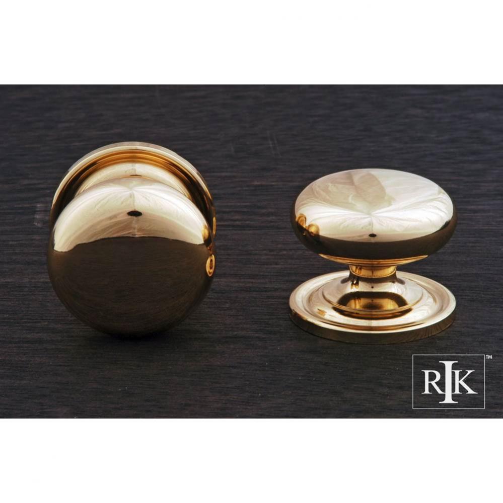 Large Solid Plain Knob with Backplate