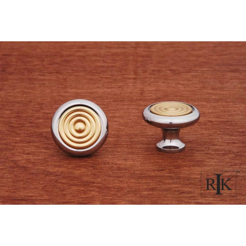 Knob with Riveted Brass Circular Insert