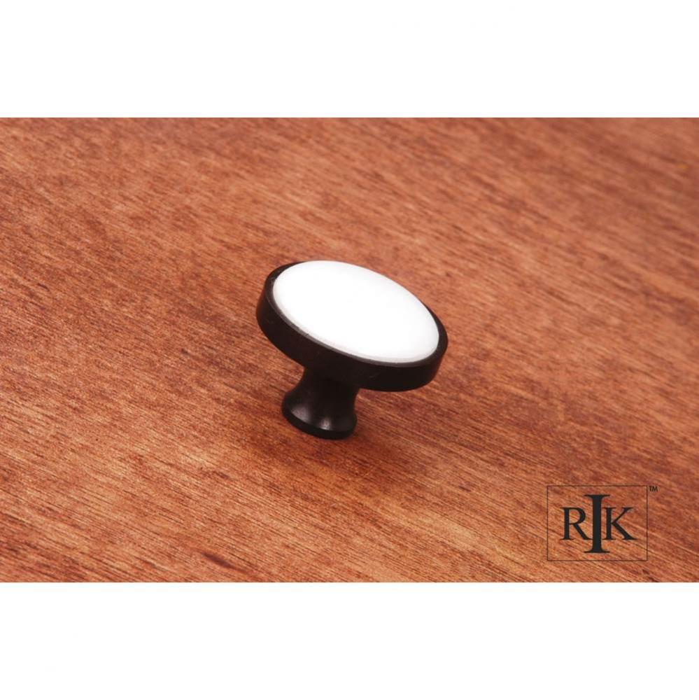 White Porcelain Inset Knob