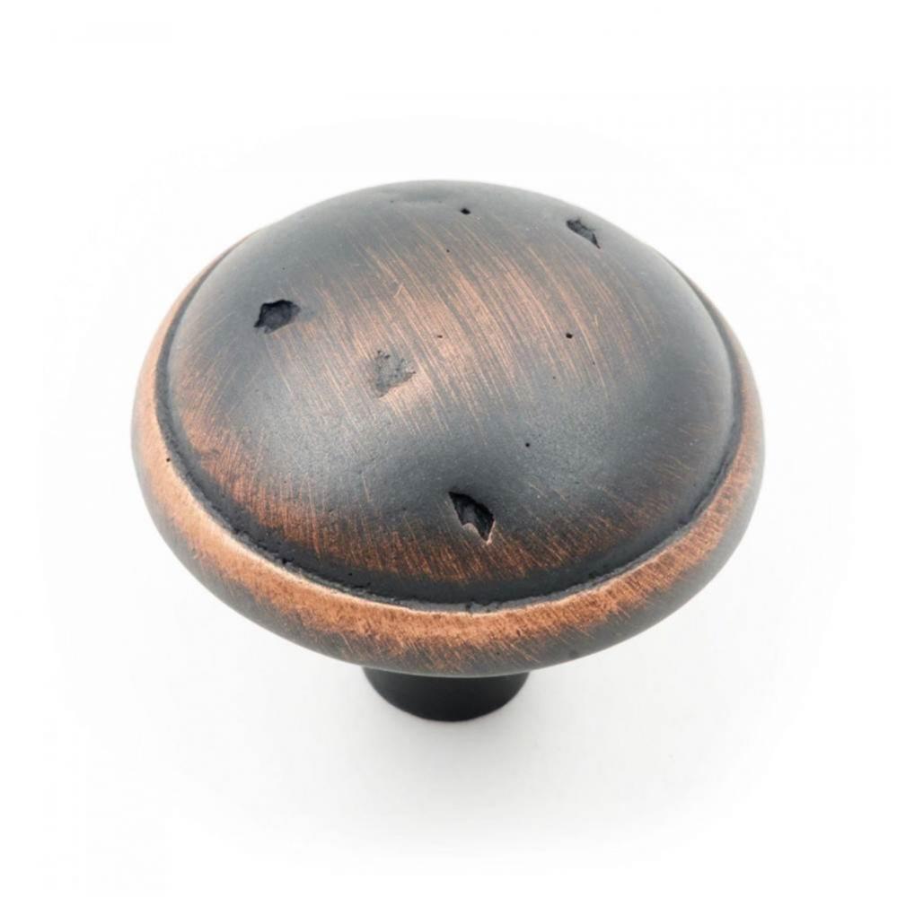 Distressed Mushroom Knob with Ring Edge