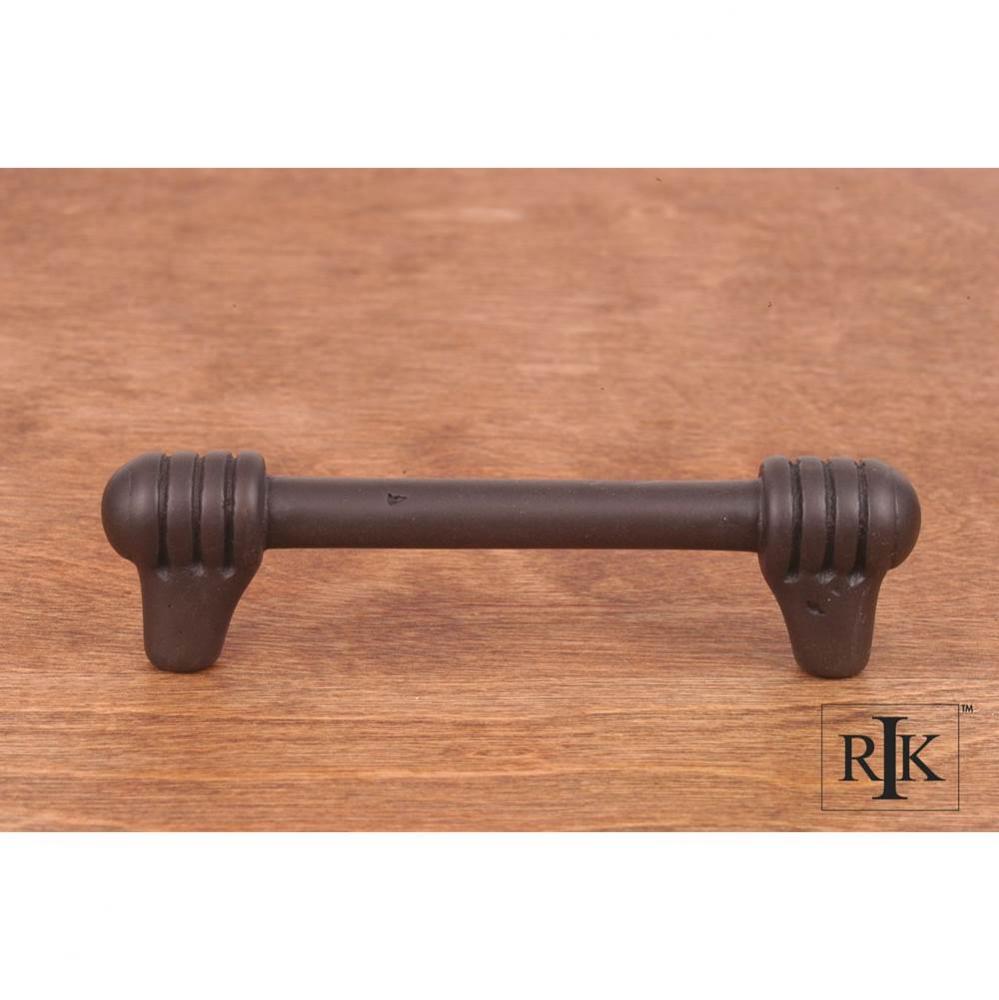 3 1/2'' c/c Distressed Rod with Swirl Ends Pull