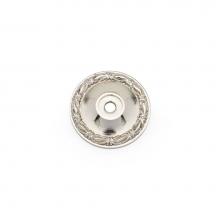 RK International BP 490 PN - Flat Deco-Leaf Knob Backplate