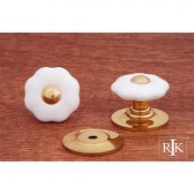 RK International CK 321 - Flowery Porcelain Knob with Brass Tip