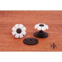 RK International CK 322 RB - Flowery Porcelain Knob With Tip and Lines