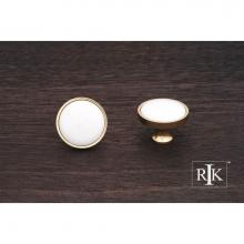 RK International CK 515 BW - White Porcelain Inset Knob