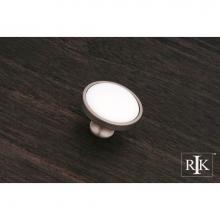 RK International CK 515 PW - White Porcelain Inset Knob