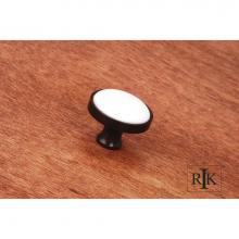 RK International CK 515 RBW - White Porcelain Inset Knob