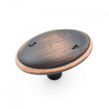 RK International CK 712 VB - Distressed Oval Knob with Ring Edge